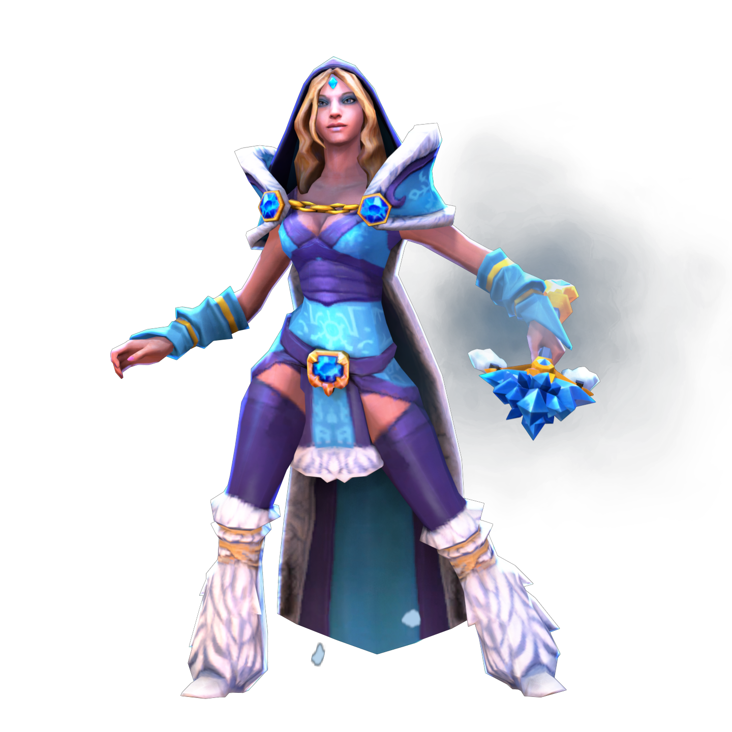 Crystal Maiden carrying her ice staff