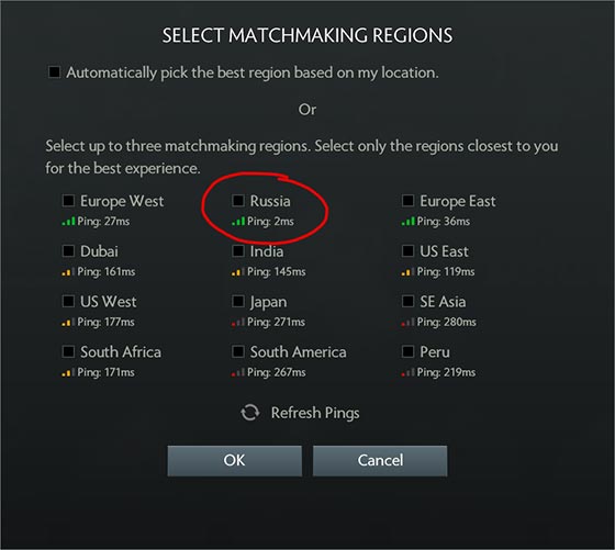 Dota 2 Server Connection