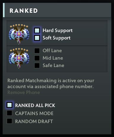 Dota 2 Ranked Role Selection